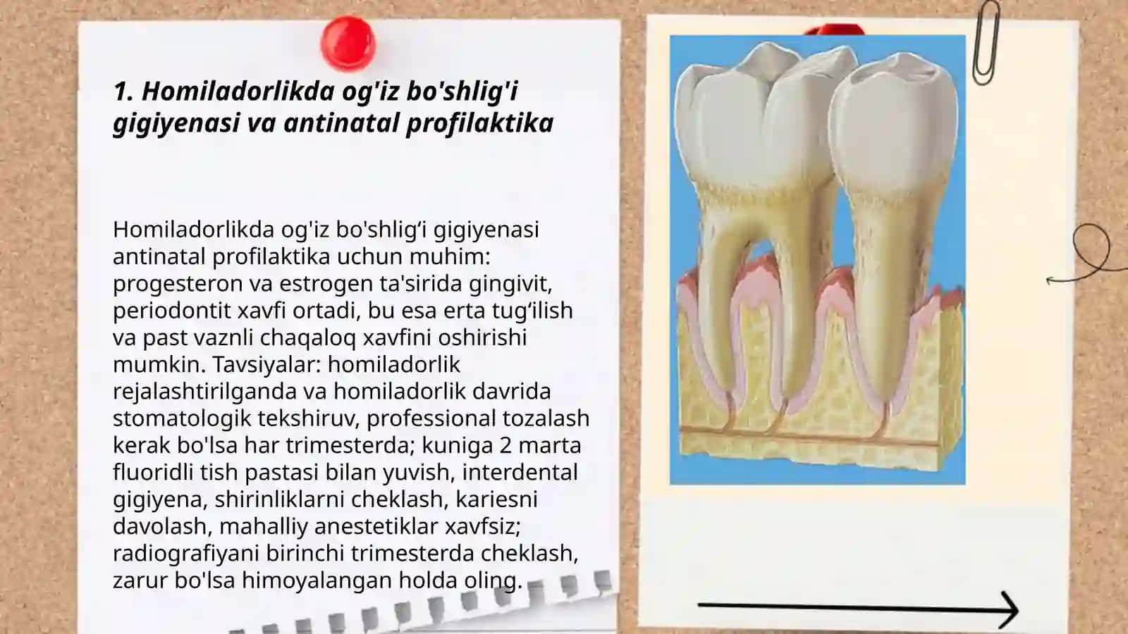 Stomatologik kasalliklar. Antinatal profilaktika 3