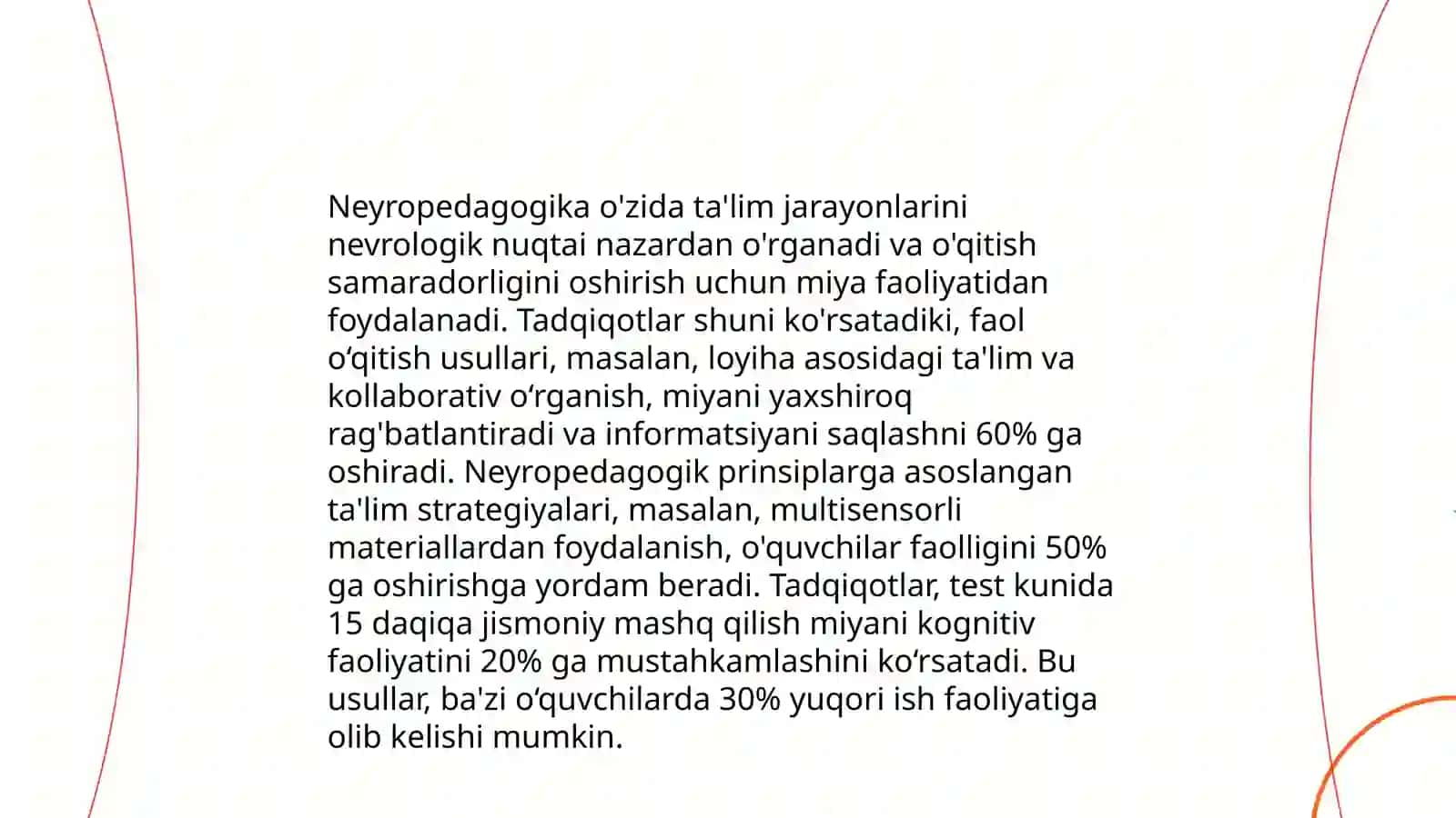 Neyropedagogika o'zida ta'lim 3