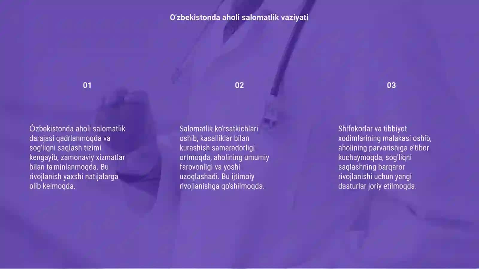 Òzbekistonda aholi salomatlik darajasi 3