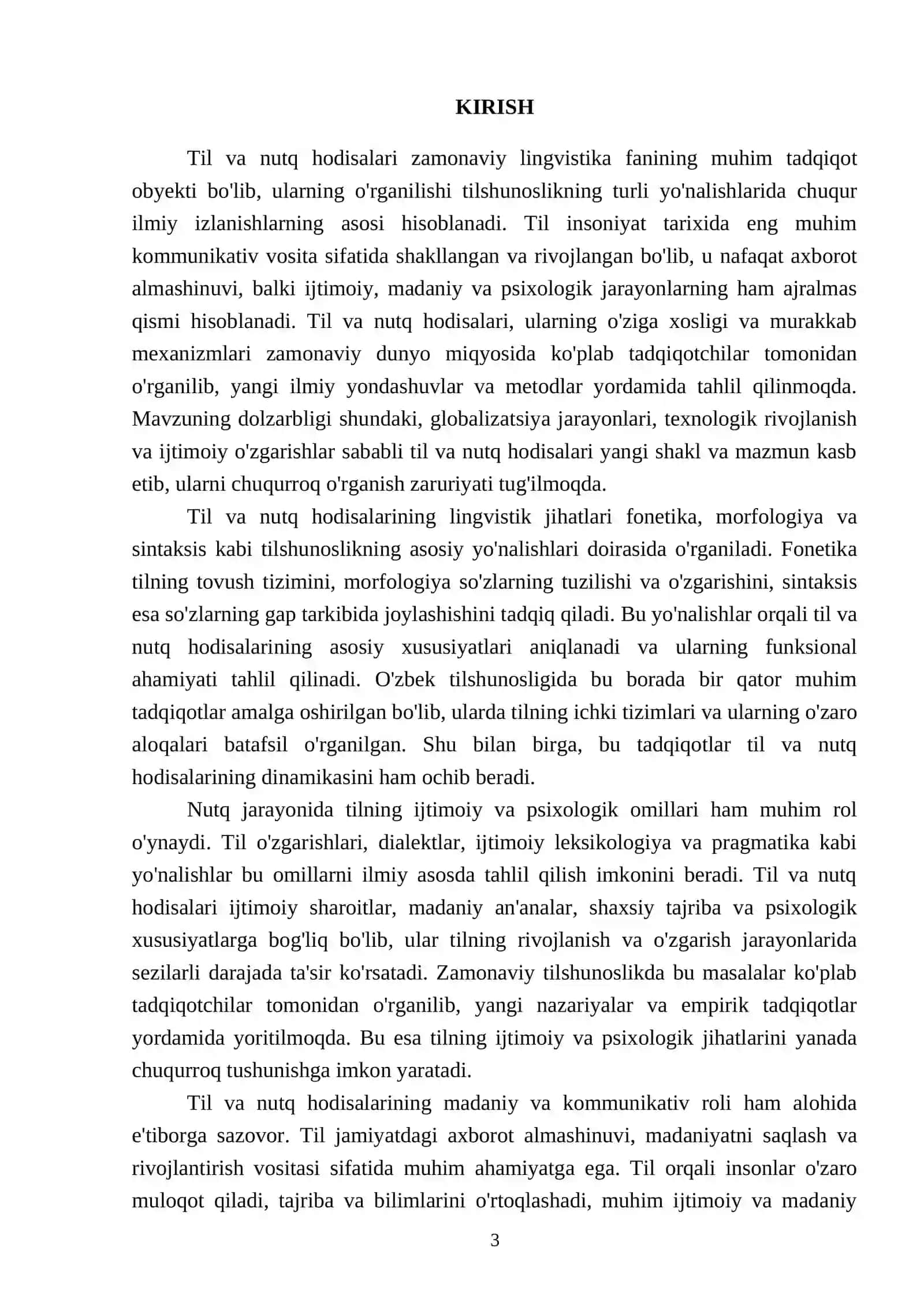 Til va nutq hodisalari haqida ma'lumot bering 3
