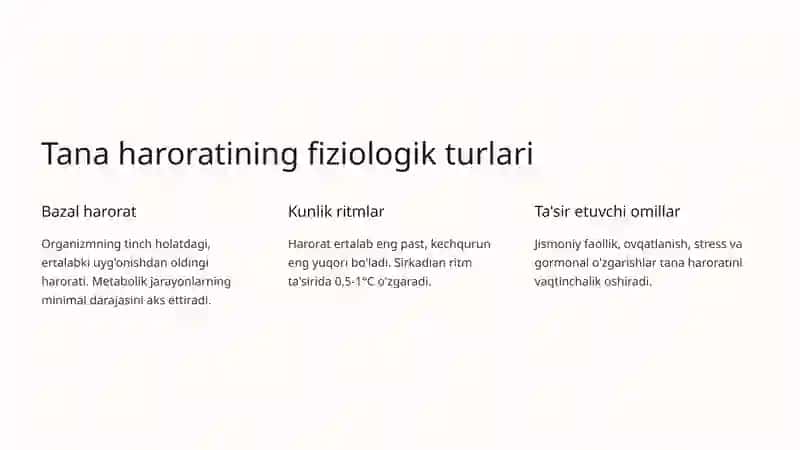Tana haroratining turlari va patologik o'zgarishlari 3