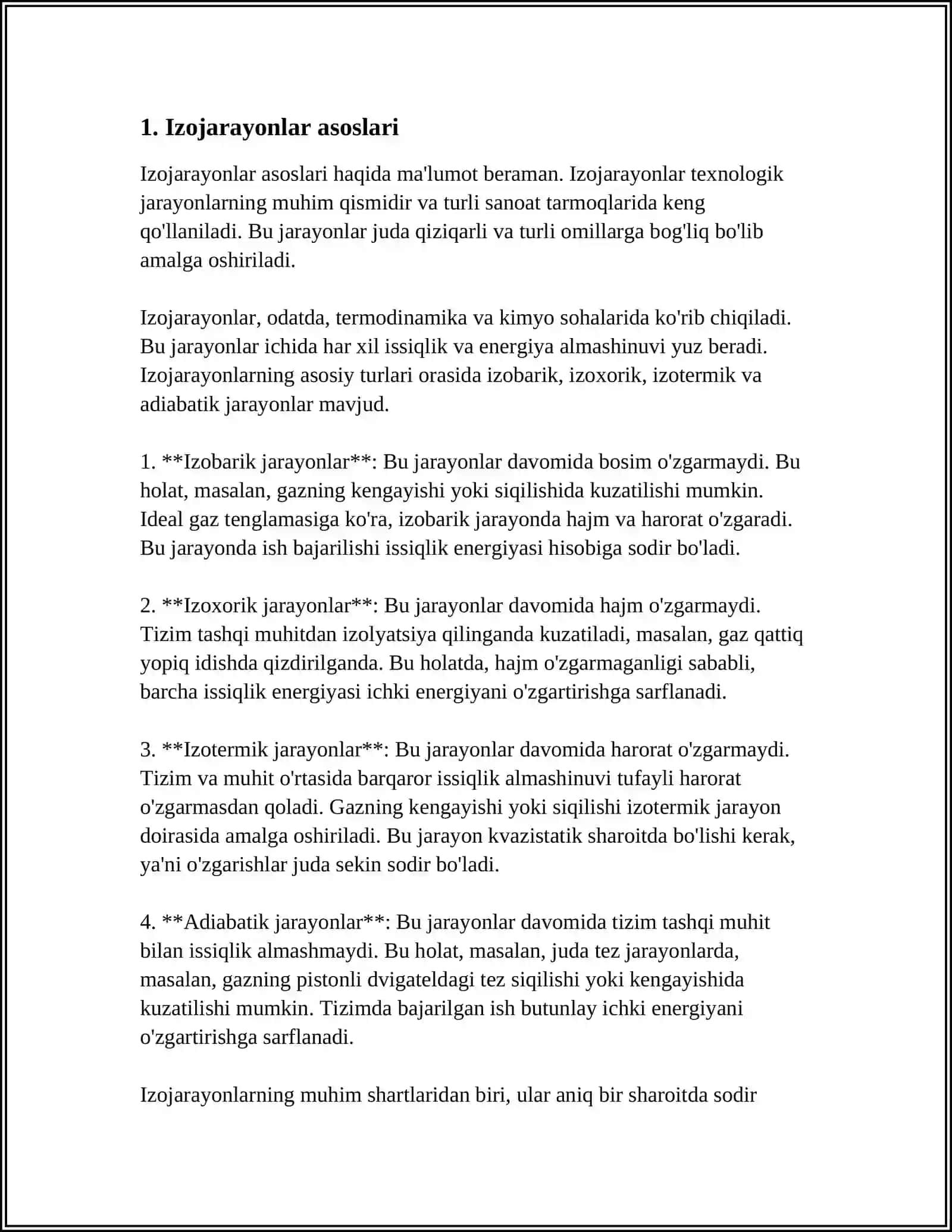 TERMODINAMIKANING 1-QONUNI IZO JARAYONLARGA TATBIQI 3
