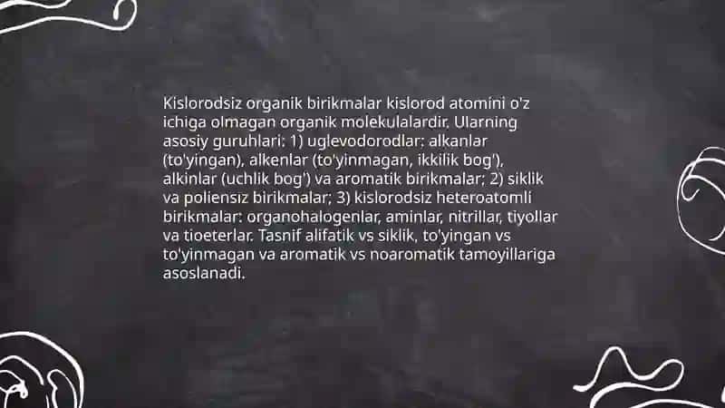 Kislarodsiz organik brikmalar 3