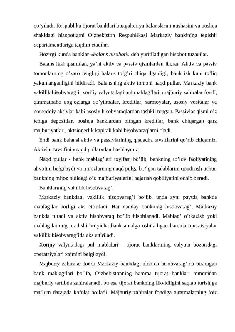 Banklarning buxgalteriya hisobotlari 3