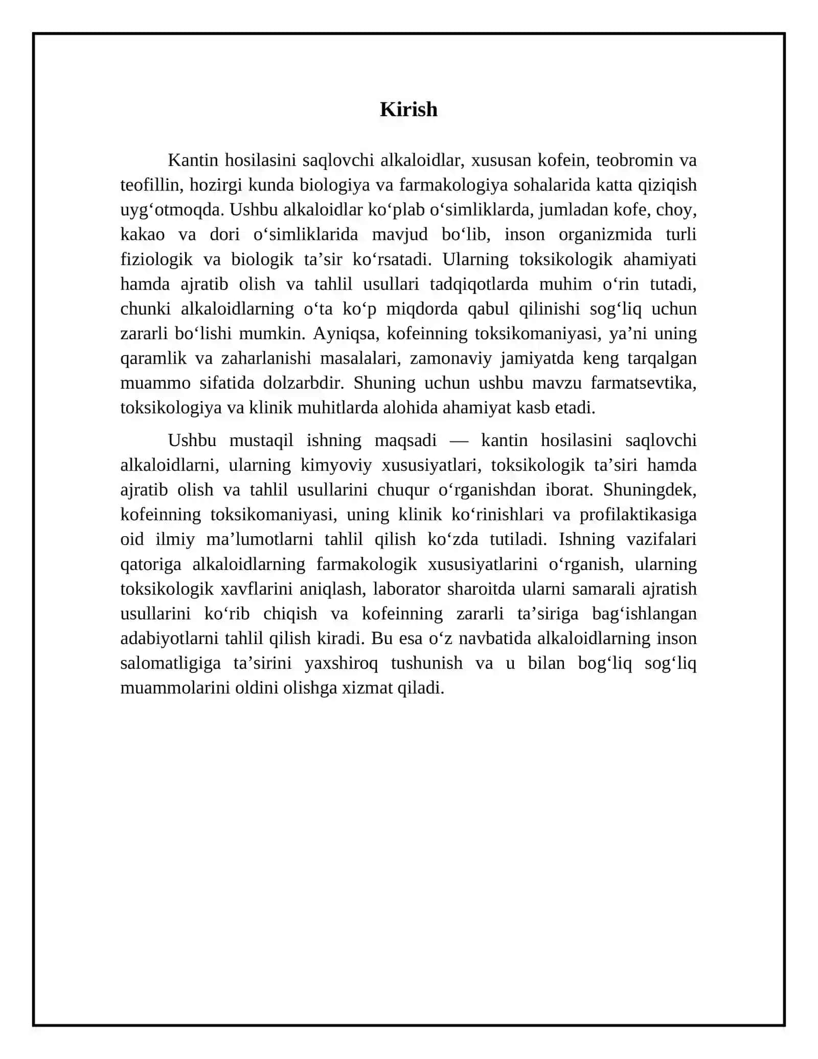 Kantin hosilasini saqlovchi alkaloidlar 3