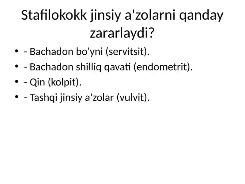Ayollar jinsiy a’zolarining stafilokokk bilan zararlanishi 3