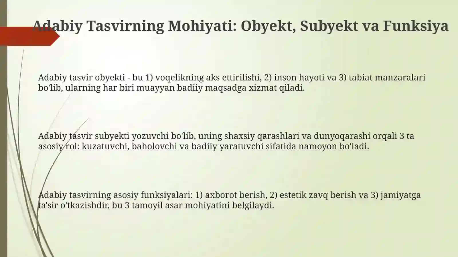 Adabiy Tasvirning Mohiyati: Obyekt, Subyekt va Funksiya 3