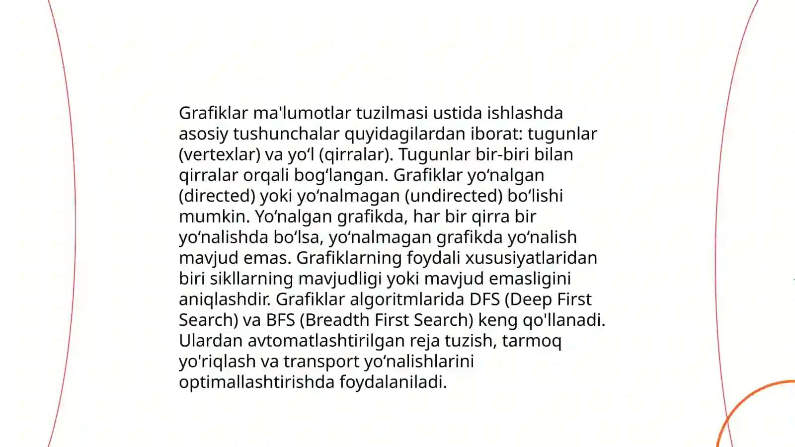 Graph ma'lumotlar tuzilmasi va uning medotlari bilan ishlash 3
