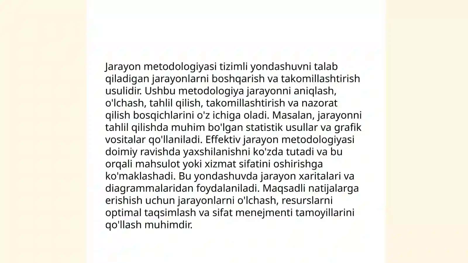 Jarayon Metodologiyasi 3