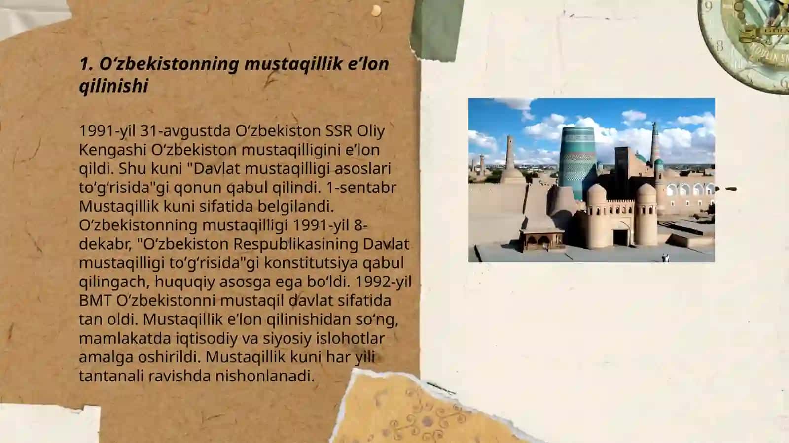 Oʻzbekiston respublikasi tashkil topishining tarixiy ahamiyatlari 3