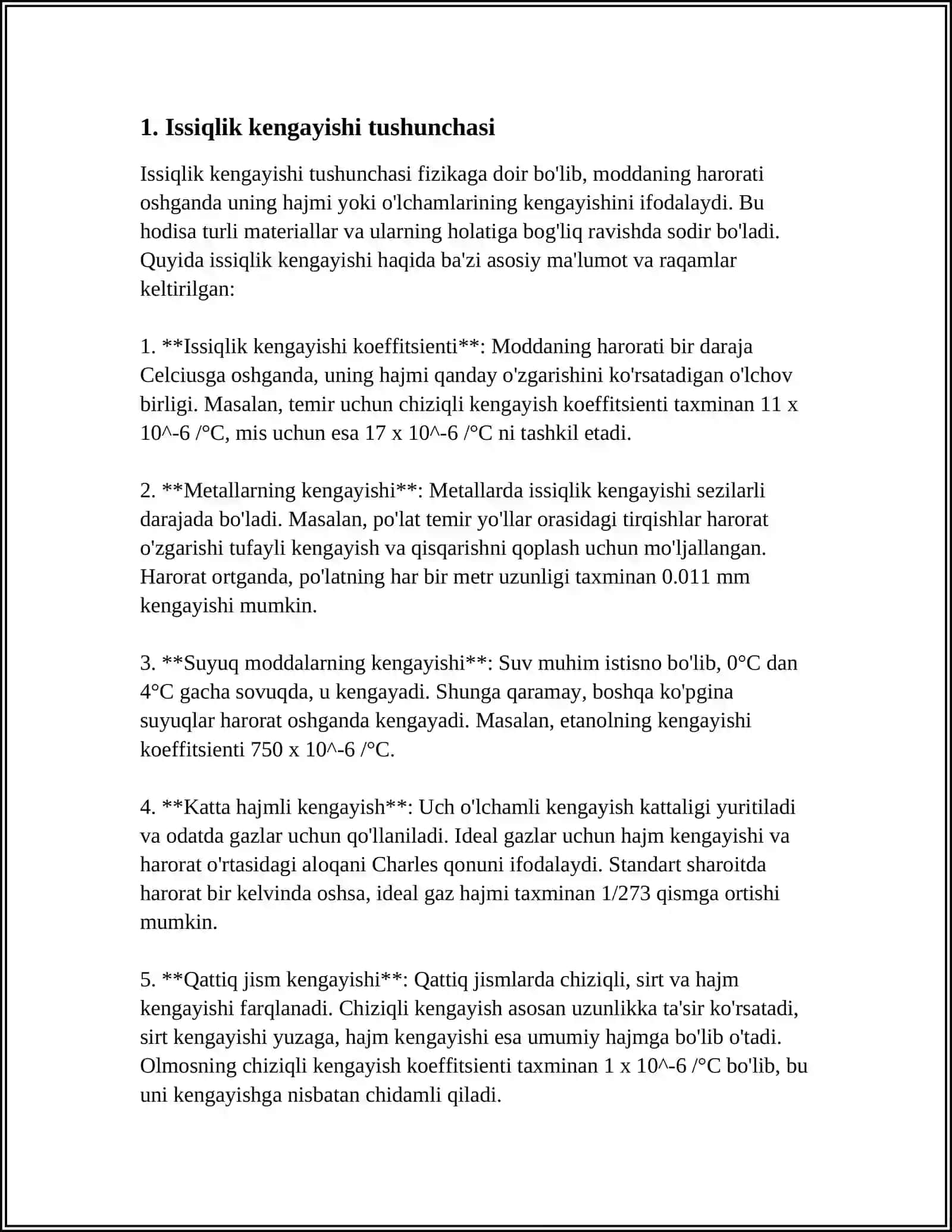MATERIALLARNING ISSIQLIK KENGAYISHI 3
