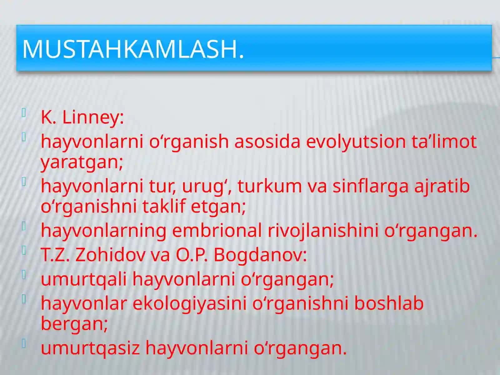 Hayvonlarning solishtirma o‘lchami 3
