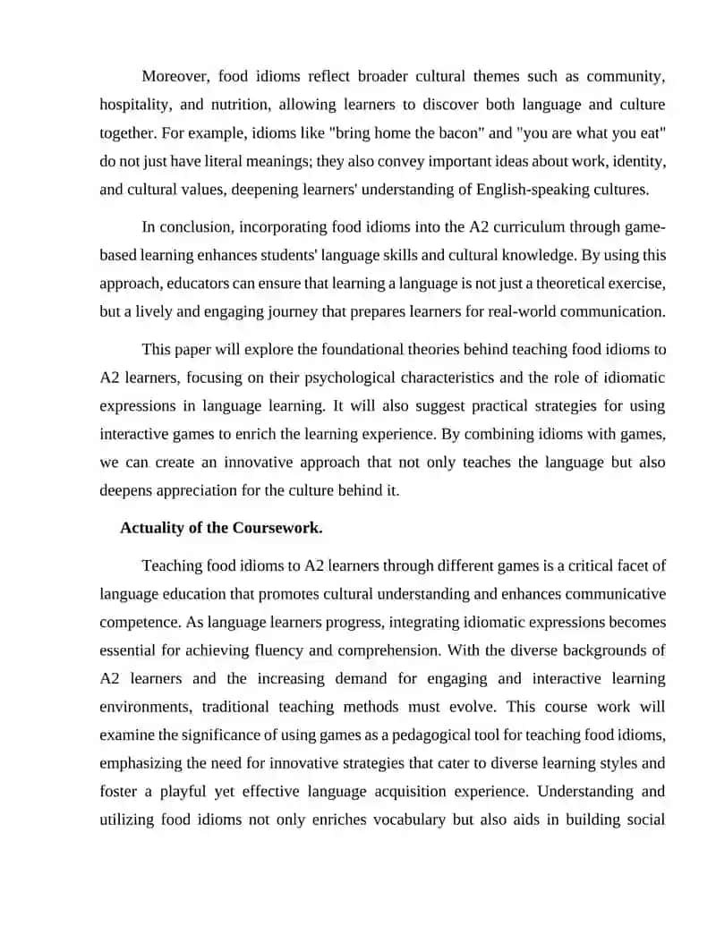 Theoretical and Practical Aspects of Teaching Food Idioms to A2 Learners 3