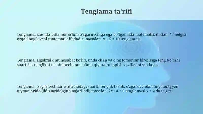 Tenglama va uning ildizi 3