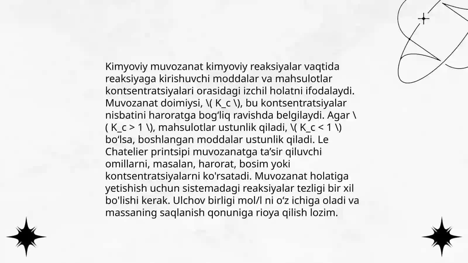 Kimyoviy muvozanat va unga tasir etuvchi omillar 3