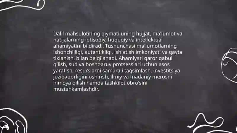 Dalil mahsulotining qiymati 3