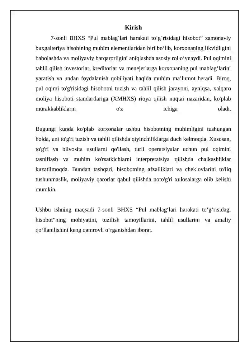 Pul oqimi to'g'risidagi hisobot 3