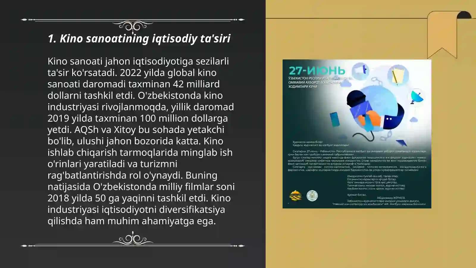 Kino sanoatining iqtisodiy ta'siri 3
