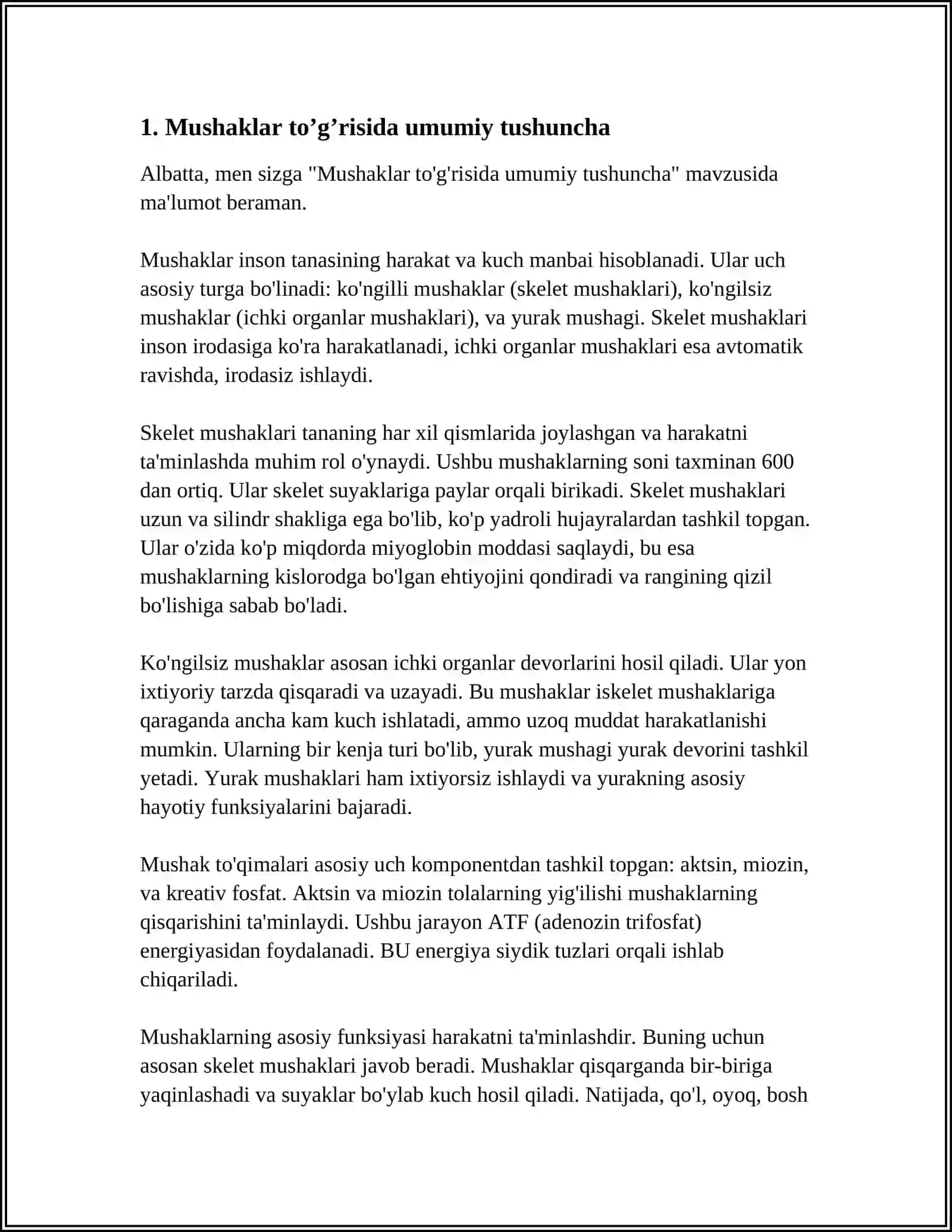Mushaklar to'g'risida ma'lumot 3