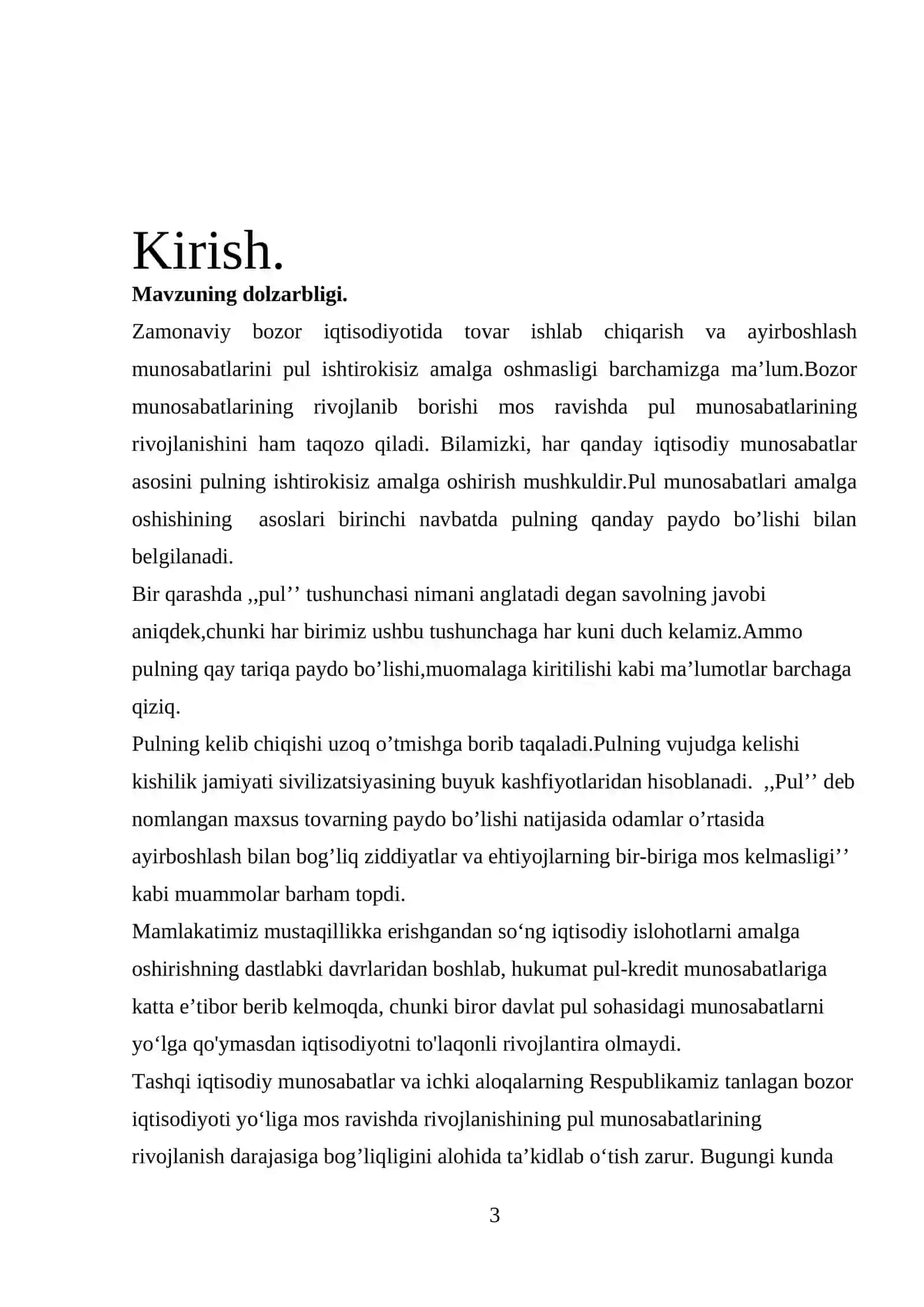 Pulning paydo bo’lishi, pul aylanmasi va uning tarkibi 3