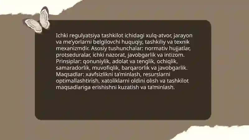 Ichki regulyatsiya 3