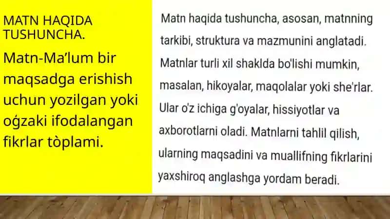 Matn va ularning turlari.Matn hosil qiluvchi vositalar 3