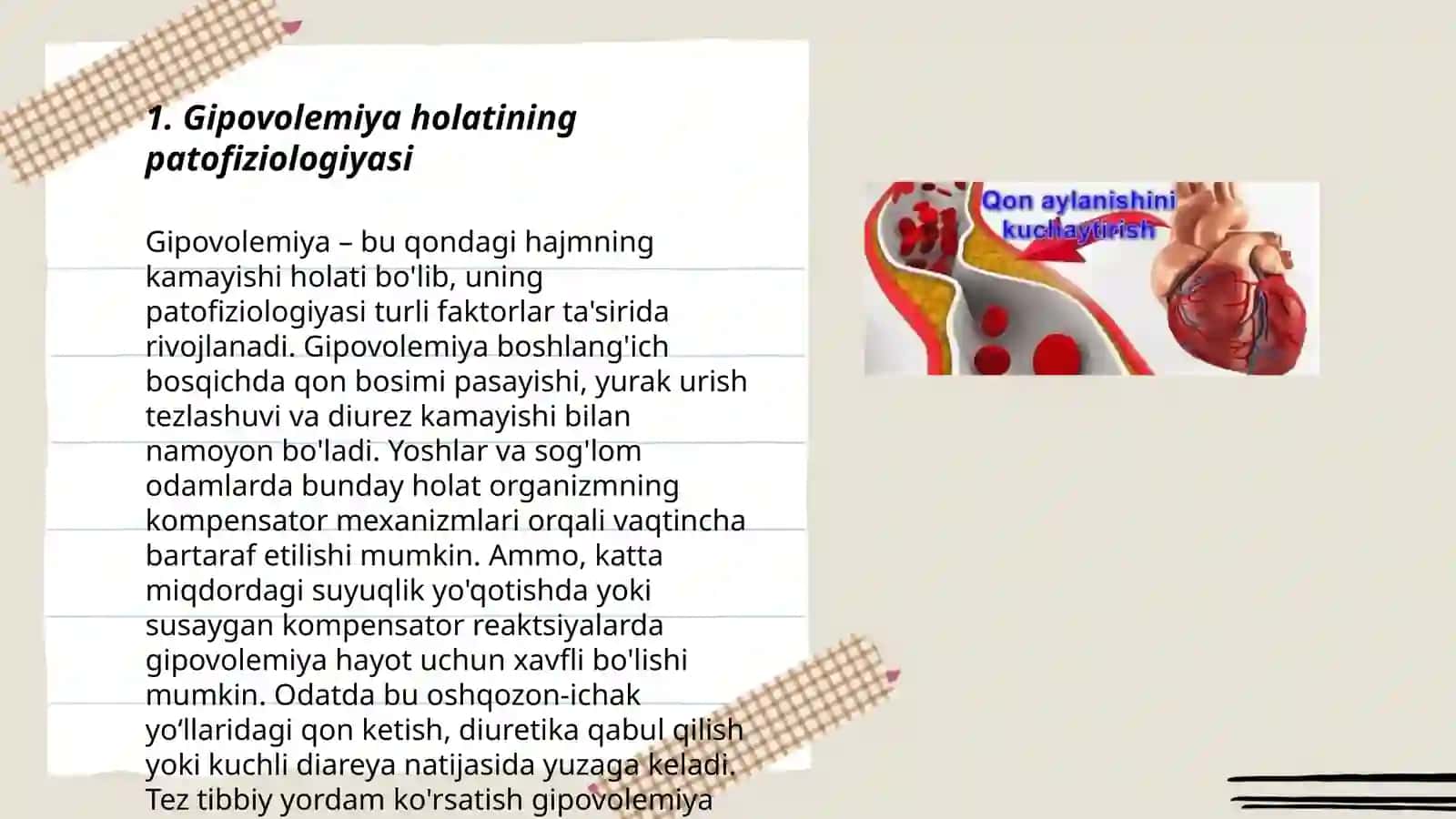 Gipovolemiyalarda qon aylanishi oʻzgarish 3