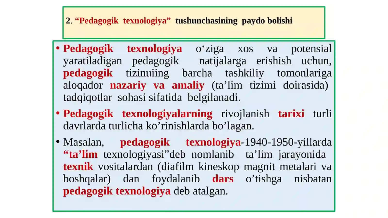 Pedagogik texnologiyalarning rivojlanish tarixi 3