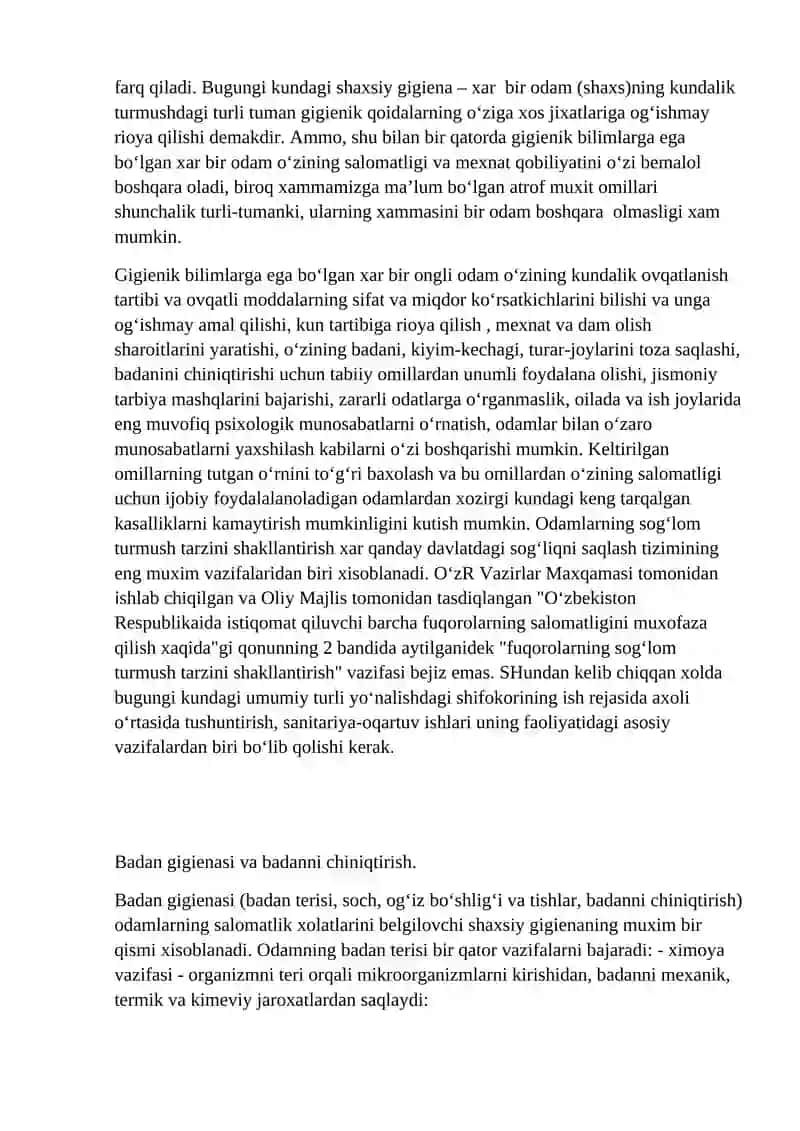 SHAXSIY GIGIENA ASOSLARI 3