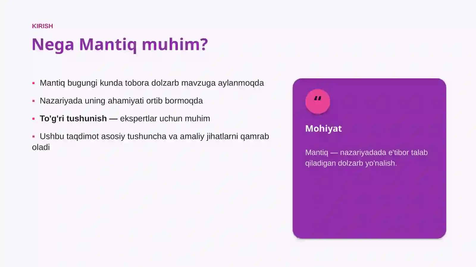 Mantiq Asoslari va Tushunchasi 3