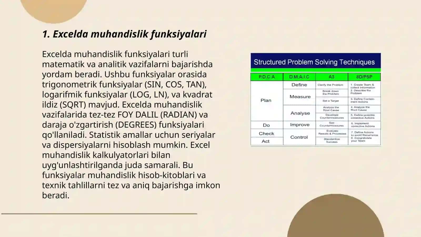 Excelda muhandislik funksiyalari 3