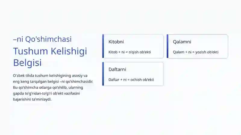 Tushum Kelishigi: O'zbek Tilining Muhim Grammatik Kategoriyasi 3