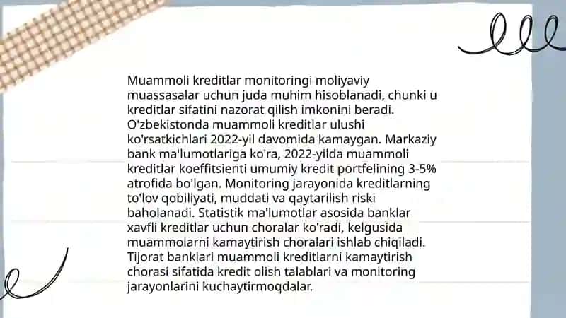 Muammoli kreditlarni boshqarish 3