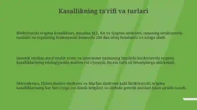 Biriktiruvchi to'qima kasalliklarini zamonaviy davolash usullari 3