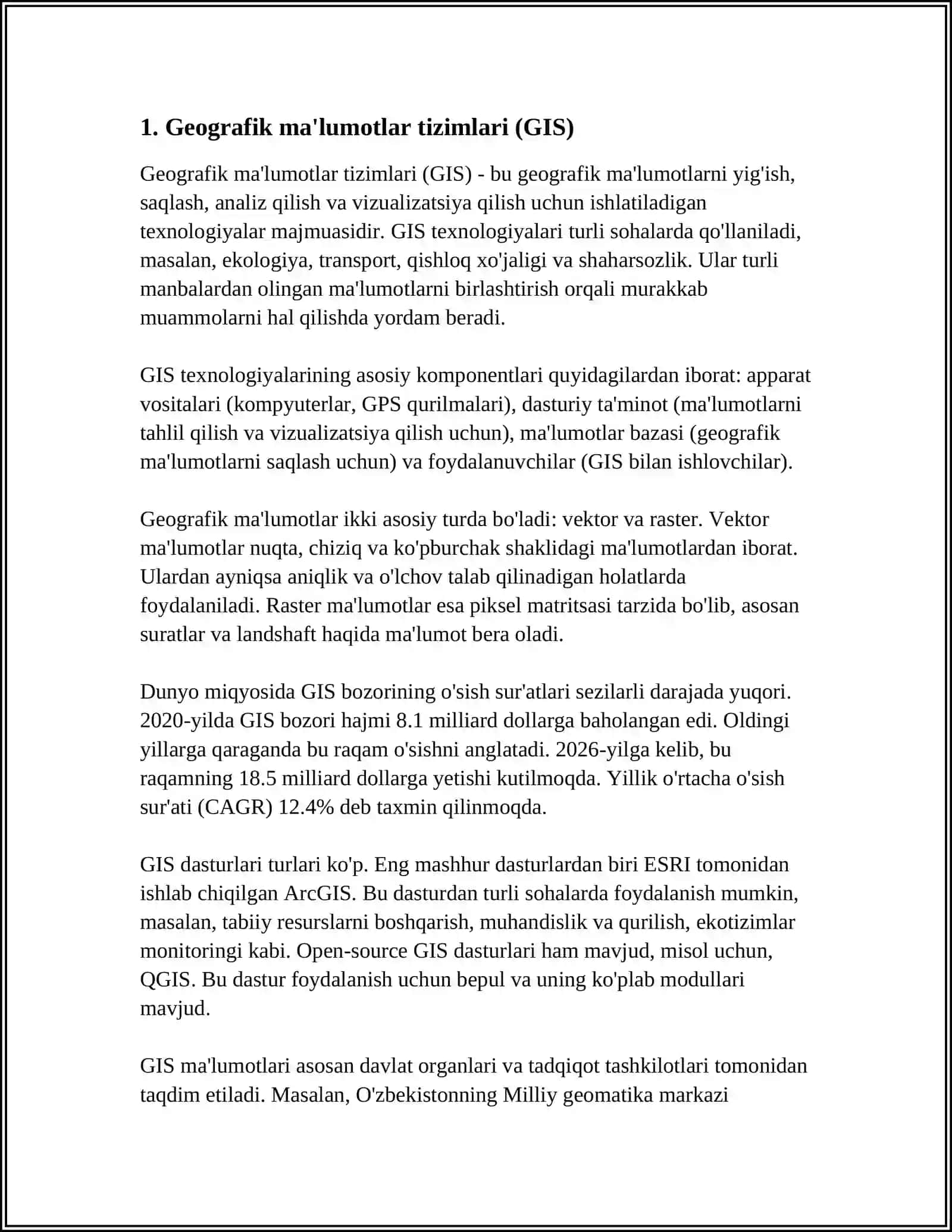GLOBAL JOYLASHISH TIZIMLARINI VA GEOAXBOROT TIZIMLARINI OʻRGANISH 3