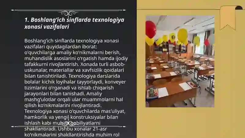 Boshlangʻich sinflarda texnologiya xonasini jihozlash 3