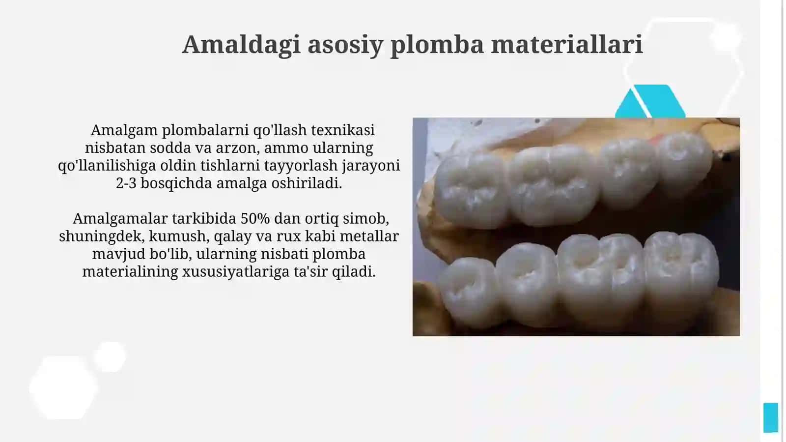 Stomatalogiyada birlamchi qattiq plomba ashyolari 3
