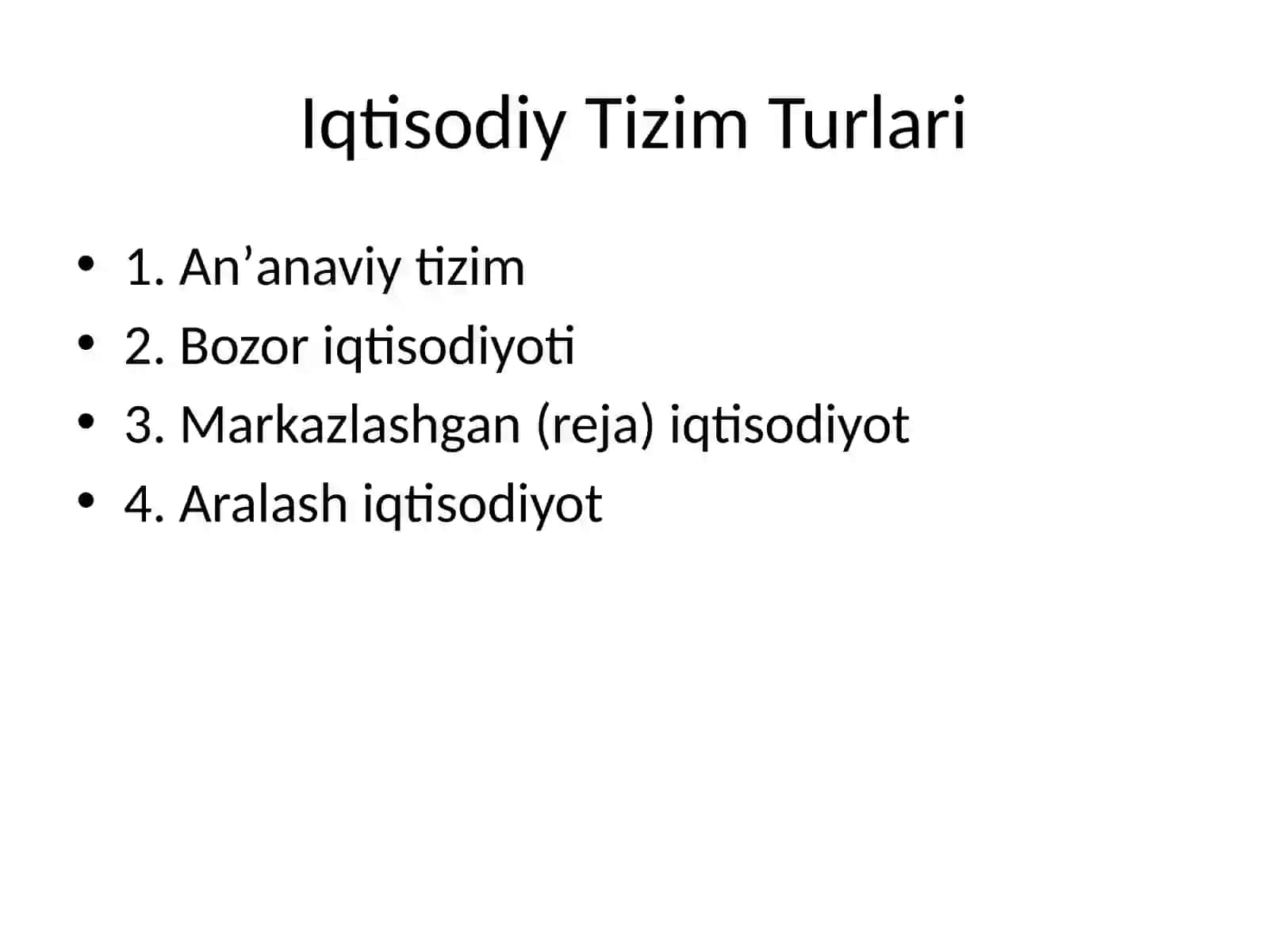 Iqtisodiy Tizimlar 3