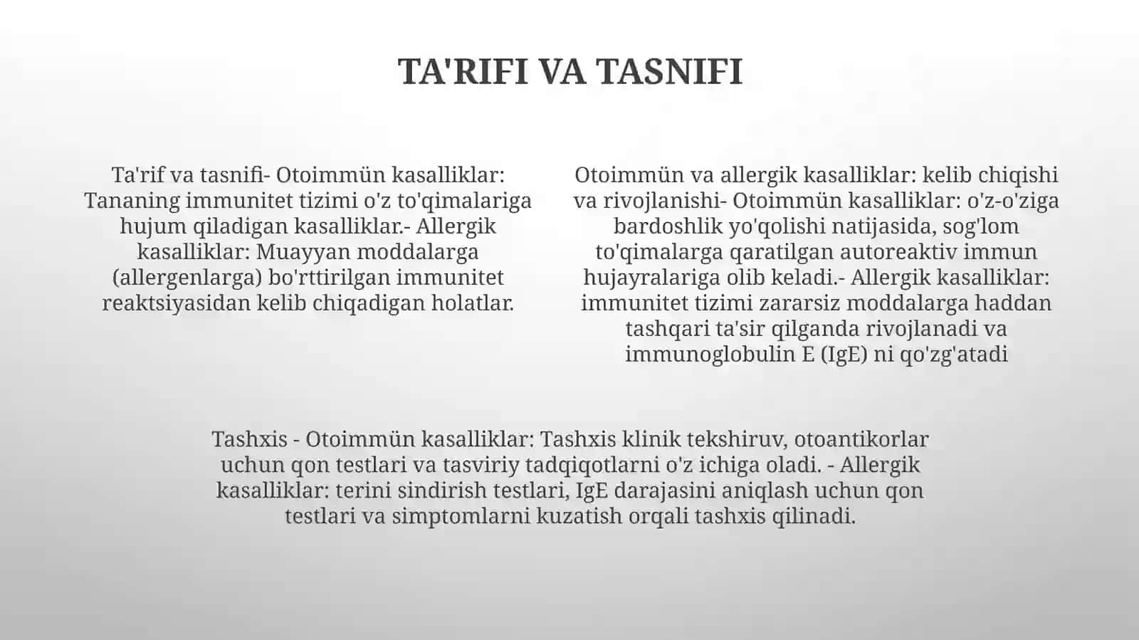 Autoimmun Va Allergik Kasalliklar KelibChiqishi,Kechishi,Diagnostikasi 3