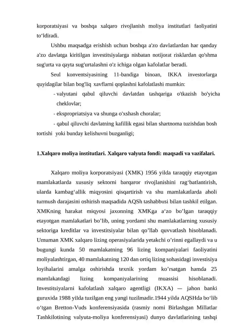 Xalqaro moliya institutlari ularning maqsad va funksiyalari 3