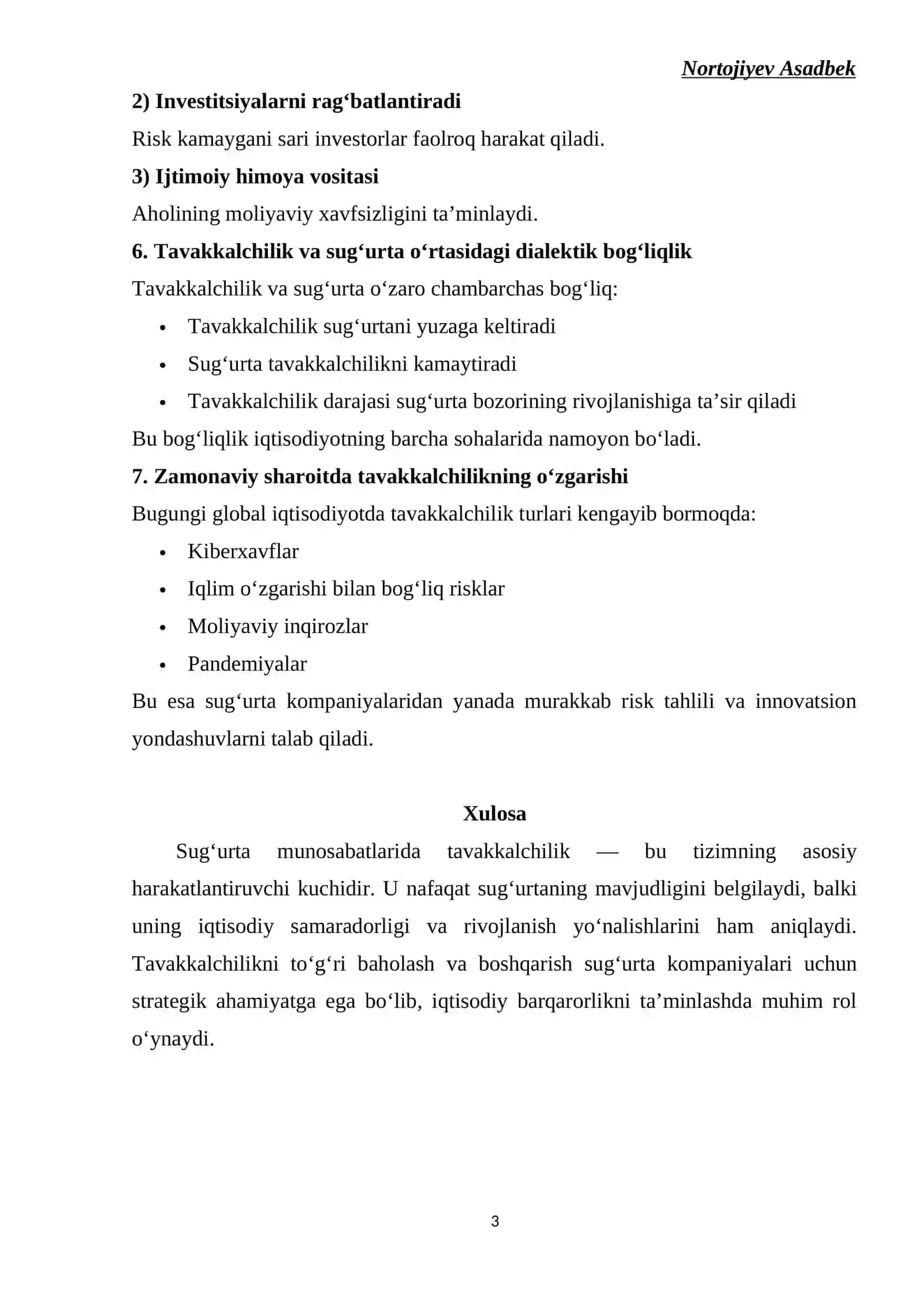 SUG'URTA MUNOSABATLARIDA TAVAKKALCHILIKNING MAVJUDLIGI 3