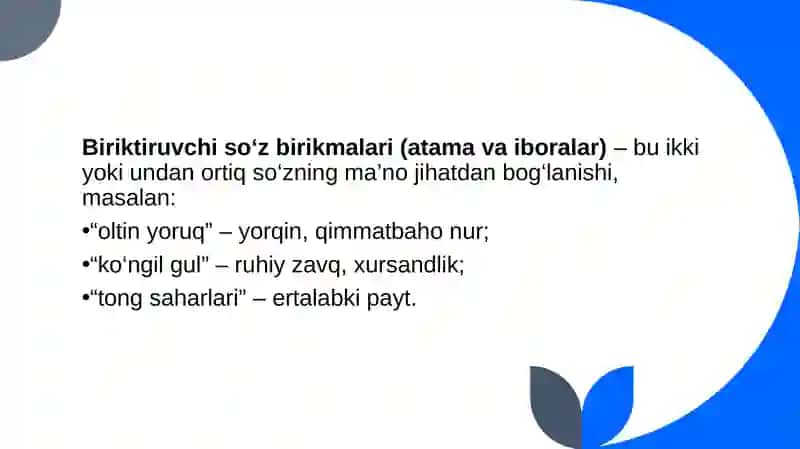 Oltin yoruq dagi soʻz birikmalari 3
