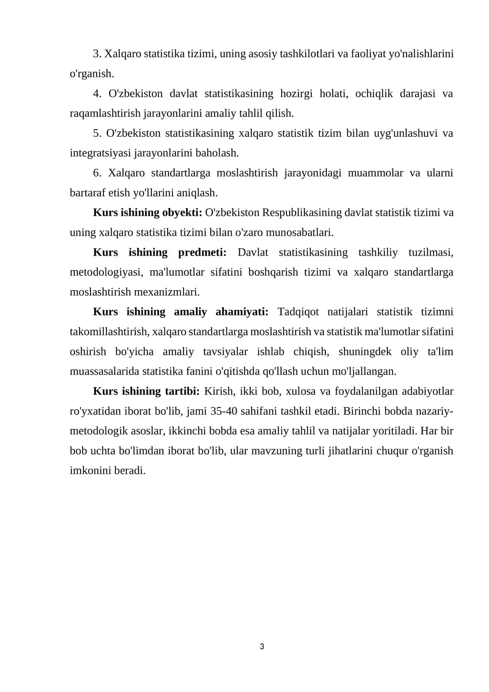 Hozirgi zamon O‘zbekiston davlat statistikasi va xalqaro statistika tizimi 3