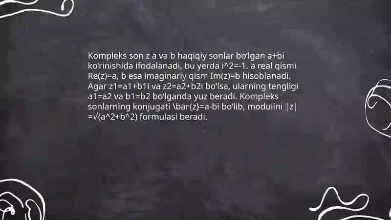 Kompleks sonlar va ular ustida amallar 3