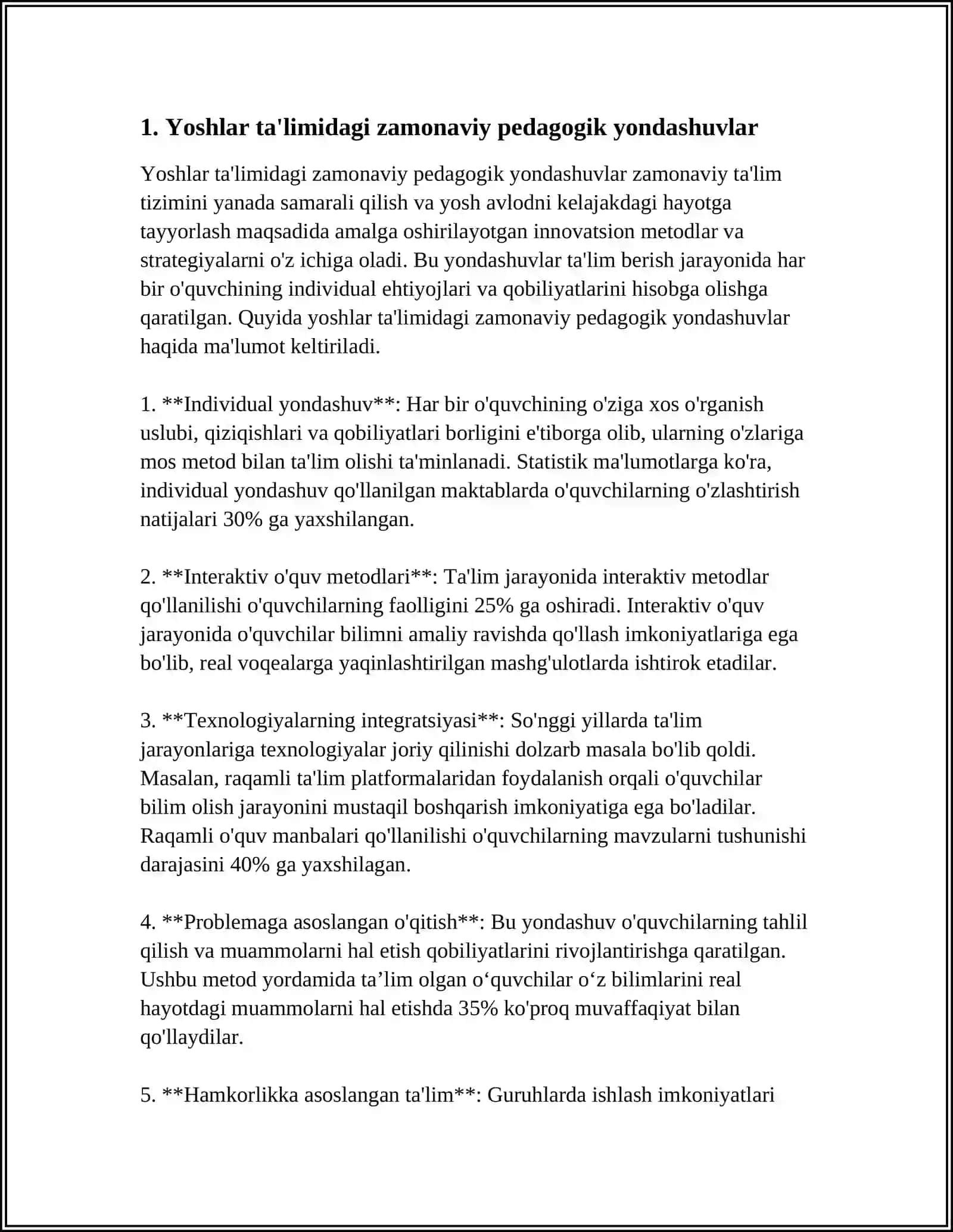 Yoshlar ta'limidagi zamonaviy pedagogik yondashuvlar 3