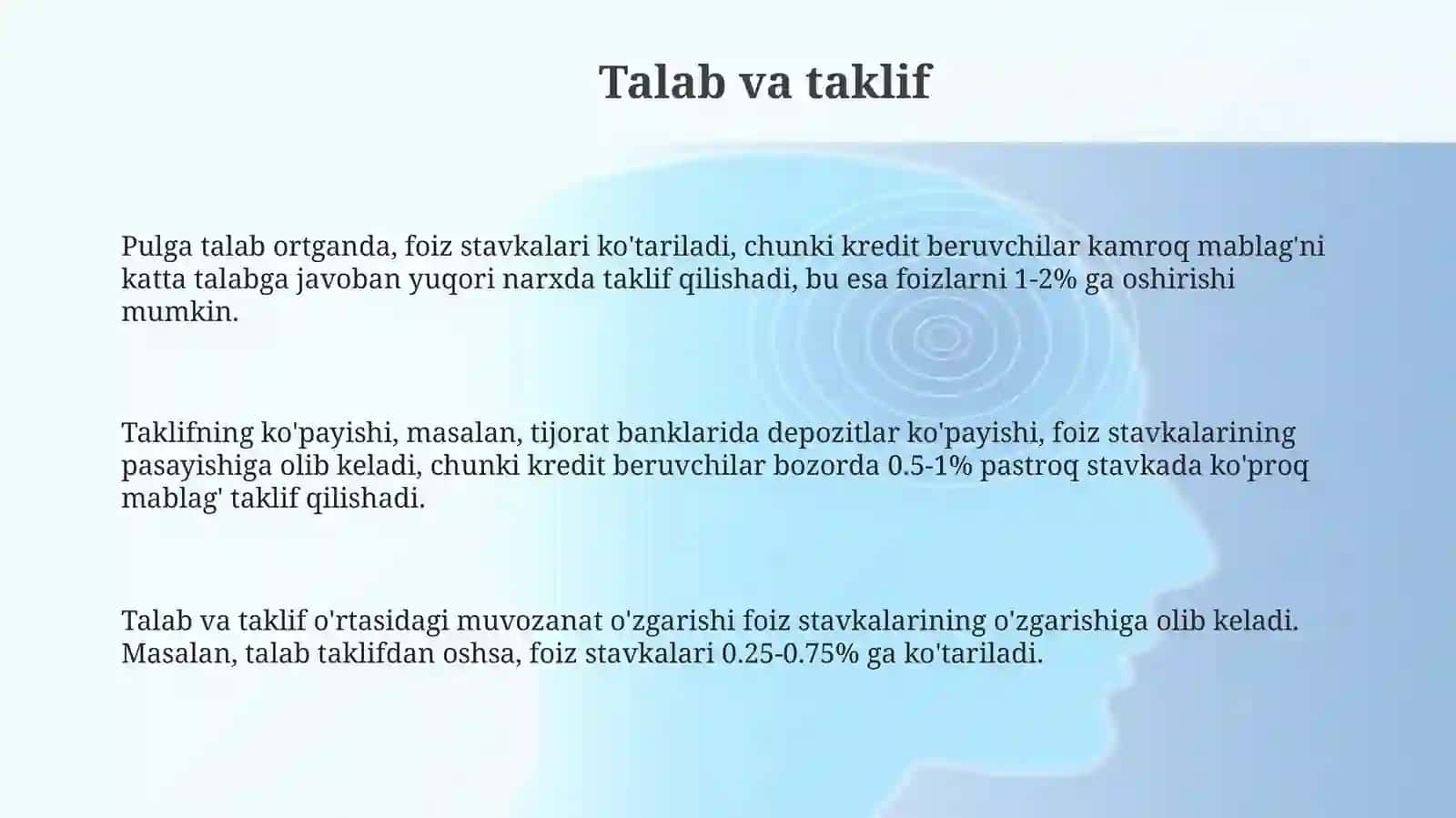 Foiz stavkalarini belgilovchi omillar 3