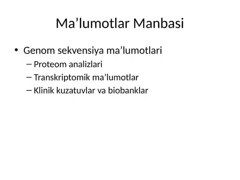 Kasalliklarning Molekulyar Mexanizmlarini Aniqlash Muammosi 3