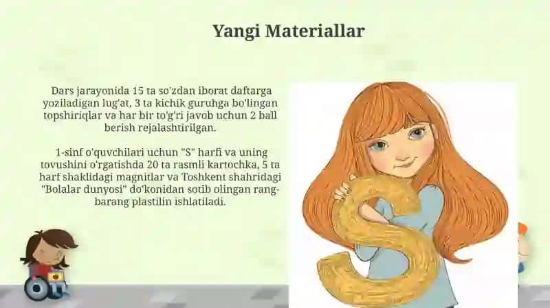 "S harfi va s tovushiga dars ishlanma (1-sinflar uchun)" 3