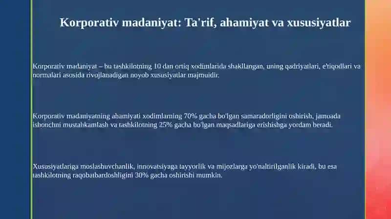 Korporativ madaniyat 3