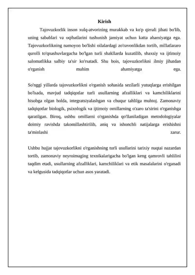 Agressiyani o'rganish usullari 3